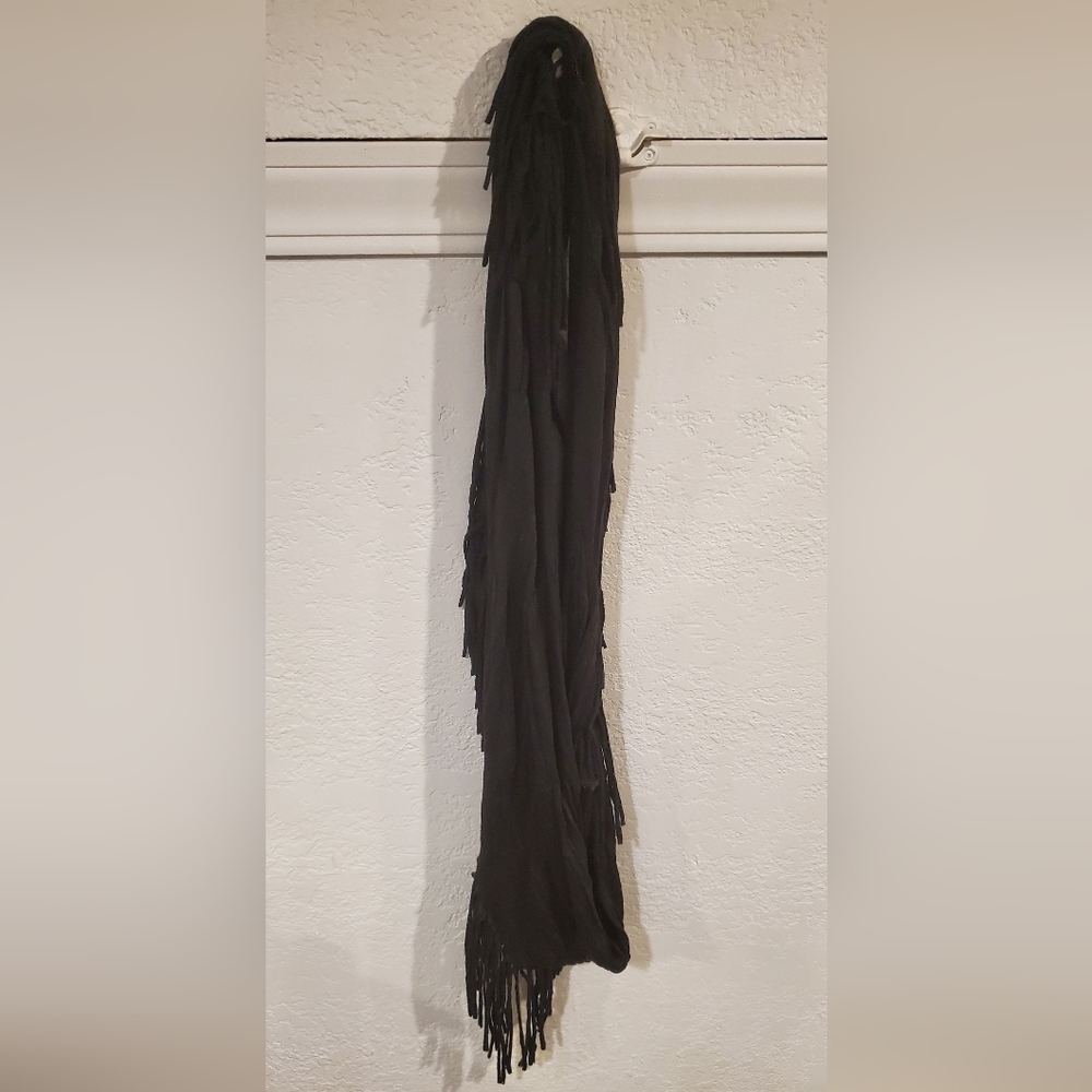 Black infinity scarf with cute fringe